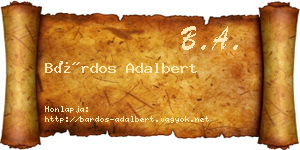 Bárdos Adalbert névjegykártya